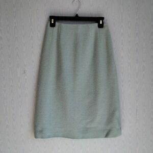 Vtg 1950s 25 Skirt Wool Lined A Line Jaeger London Secretary Preppy Pastel Blue